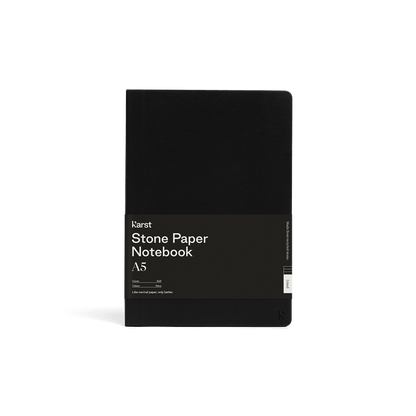 Black / Blank Custom Karst Stone Paper Softcover Notebook - Corporate Gifts