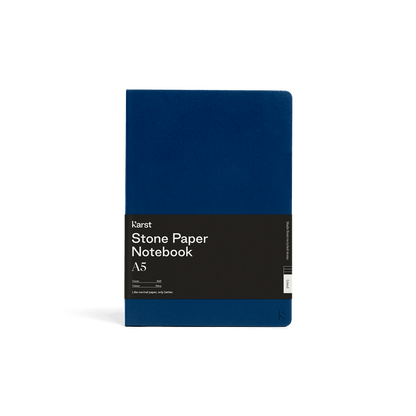 Navy / Blank Custom Karst Stone Paper Softcover Notebook - Corporate Gifts