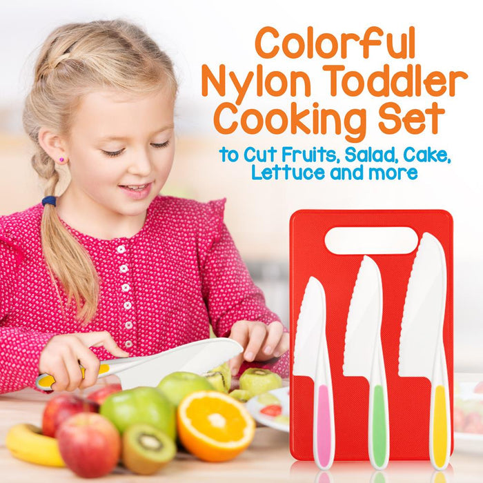 Kids Cooking & Baking Set - Safe Nylon Tools, Recipe Cards, Unisex Apron