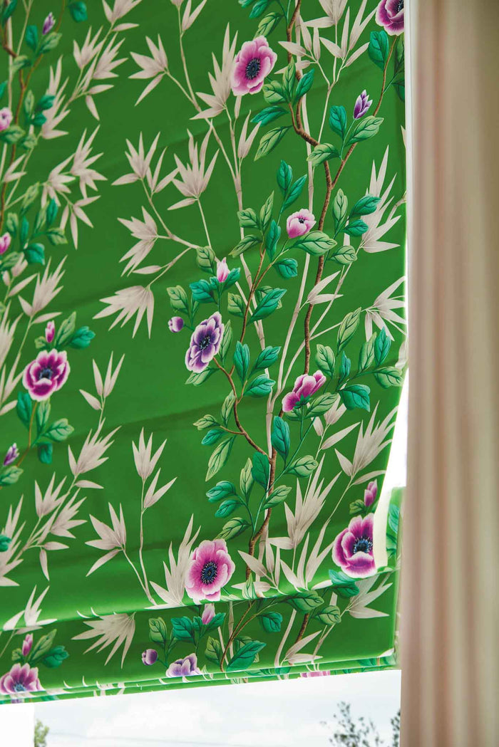 Lady Alford Cotton Satin Fabric - Apple/Magenta - Diane Hill