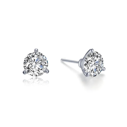 LaFonn 1 CTW 3 Prong Martini Stud Earrings