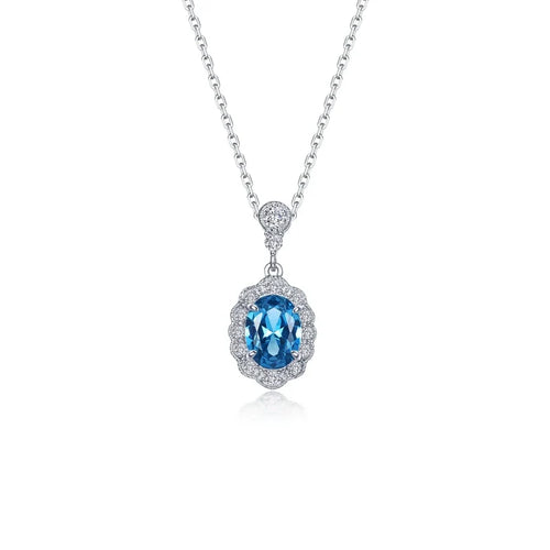 Lafonn Cloud Essence Simulated Blue Topaz Necklace