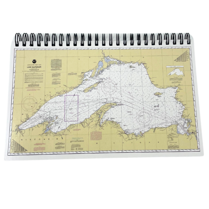 Lake Superior Map Spiral Notebook
