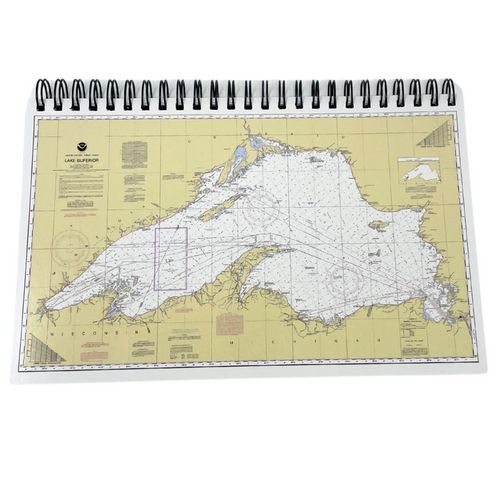 Lake Superior Map Spiral Notebook