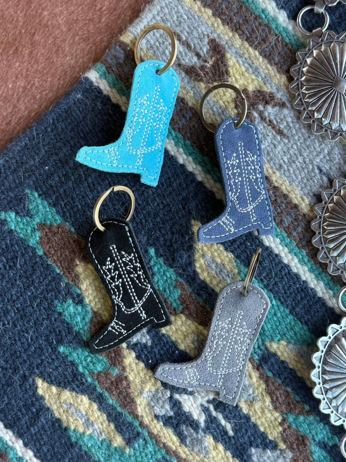 Leather Boot Key ChainTurquoise