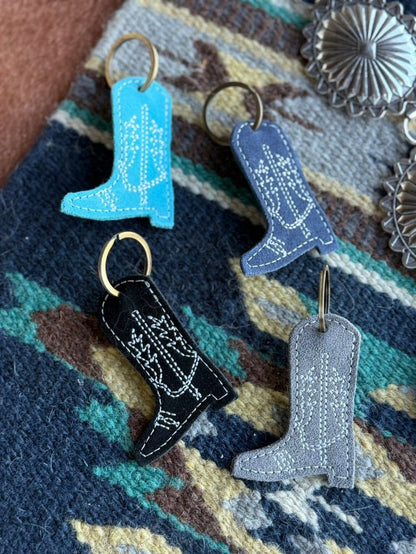 Leather Boot Key ChainTurquoise