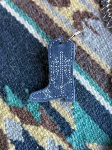Leather Boot Key ChainBlue