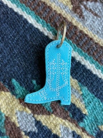 Leather Boot Key ChainTurquoise