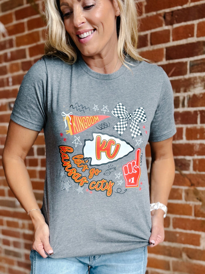 Let's Go Kansas City Collage Graphic Tee, Deep Heather