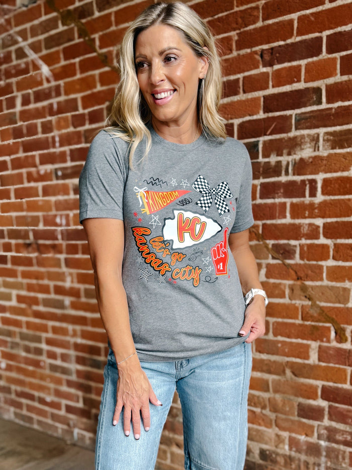 Let's Go Kansas City Collage Graphic Tee, Deep Heather