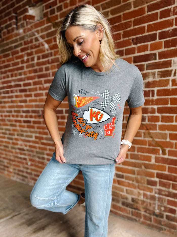 Let's Go Kansas City Collage Graphic Tee, Deep Heather