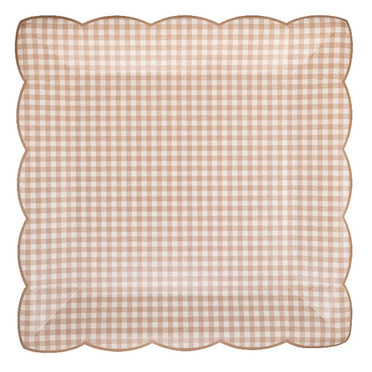 My Mind’s Eye COC1241 - Light Brown Gingham 10" Plate