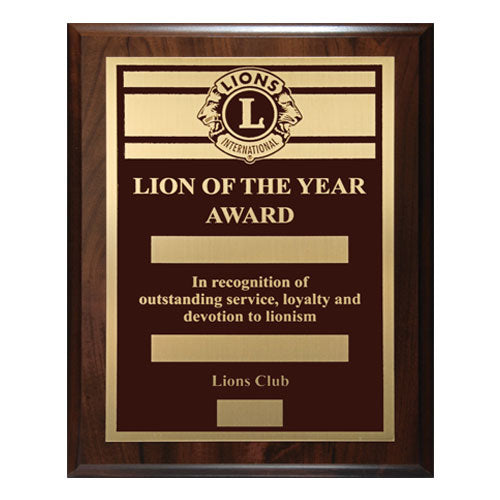 LION OF THE YEAR PLAQUE
