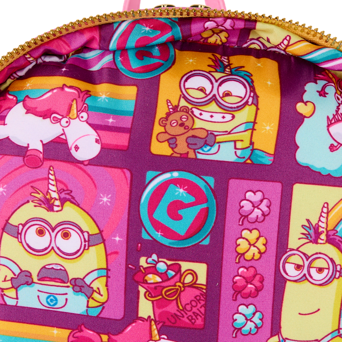 Loungefly Minions - Fluffy Unicorn Rainbow Mini Backpack