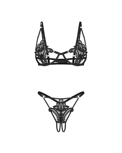 Luise Sublime Open-Crotch Set Black
