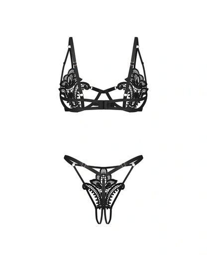 Luise Sublime Open-Crotch Set Black