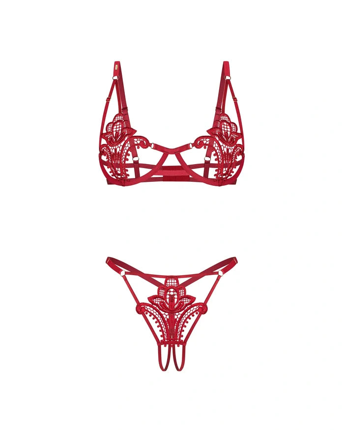 Luise Sublime Open-Crotch Set Red