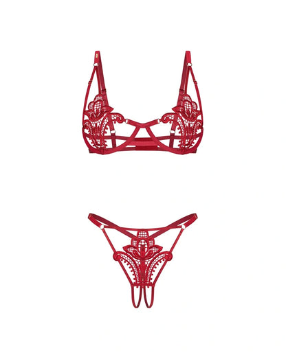 Luise Sublime Open-Crotch Set Red