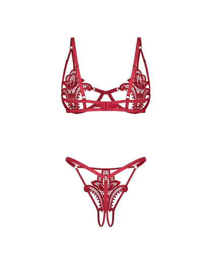Luise Sublime Open-Crotch Set Red
