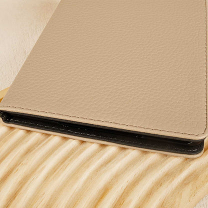 Lychee Pattern Leather Kindle Case - Khaki