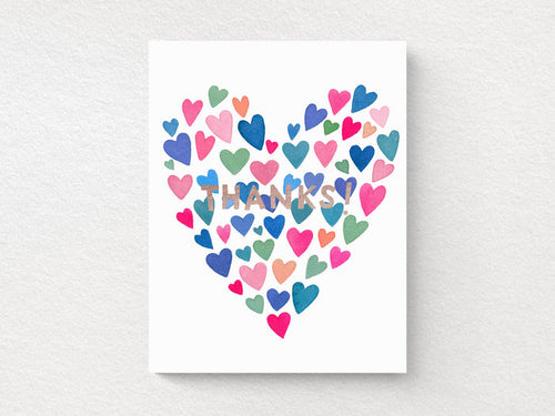 Many Hearts Thank You Greeting Cards Box of 6