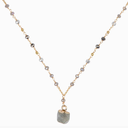 Marquet Fair Trade Geometric Pendant Necklace Granite