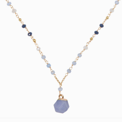 Marquet Fair Trade Geometric Pendant Necklace Heather