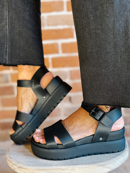 Maya Platform Sandals, Black