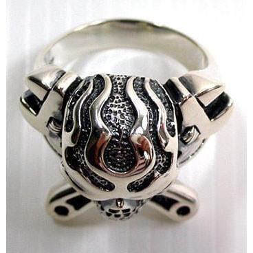 Mechanic Wrench Cross Skull Ring-Bikerringshop