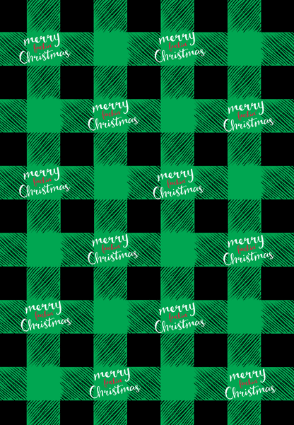 Merry Fuckin' Christmas Buffalo Check Wrapping paper, 20x29 inches