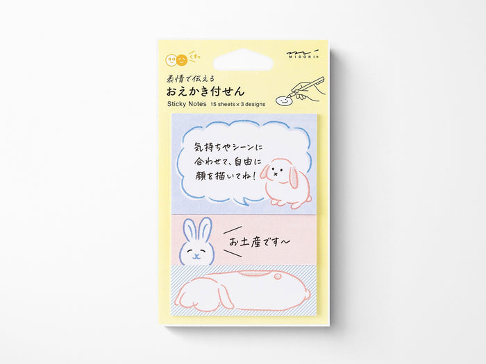 Midori Sticky Notes - Drawing Rabbit