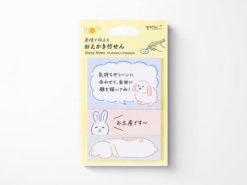 Midori Sticky Notes - Drawing Rabbit