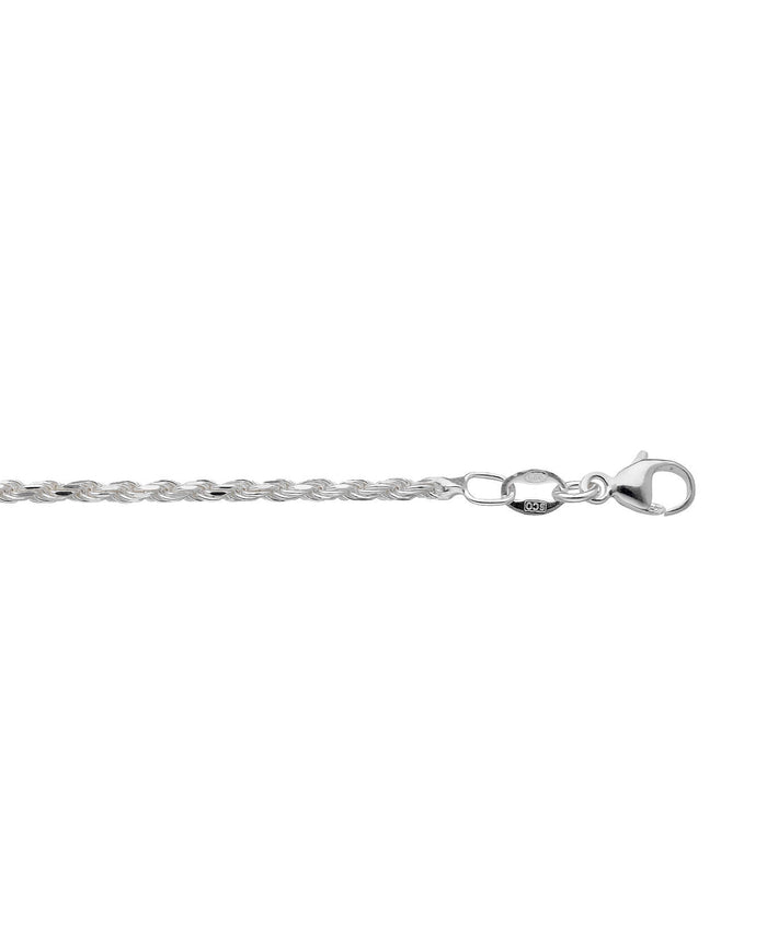 Närbild på Rope kedja / Cordell kedja i silver.