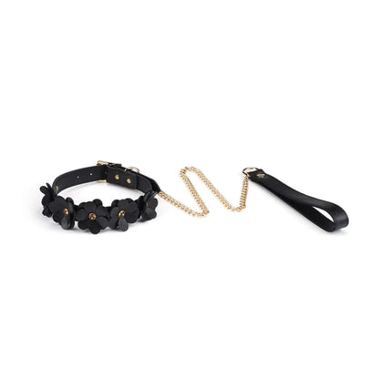 Night Blossom Leather Collar and Leash