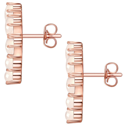 Ohrstecker mit 5 Bergkristallen roségold