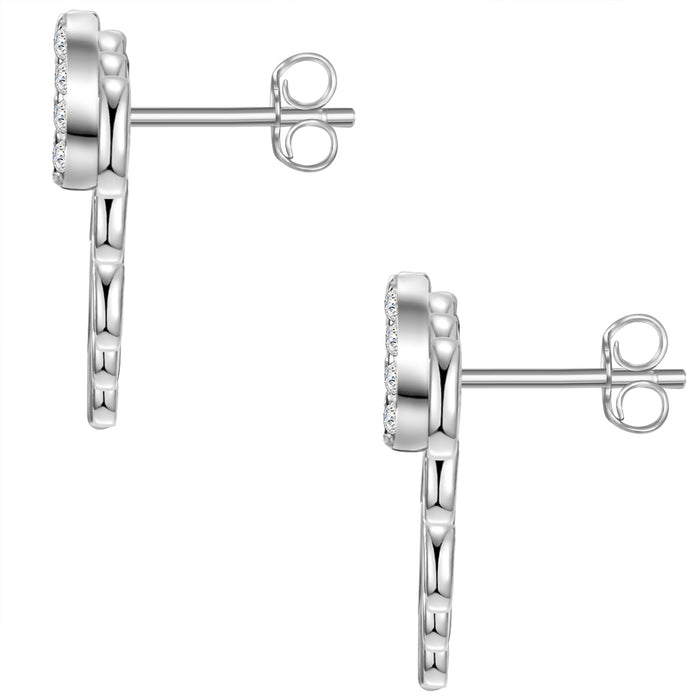Ohrstecker silber Zirkonia Lotusblume