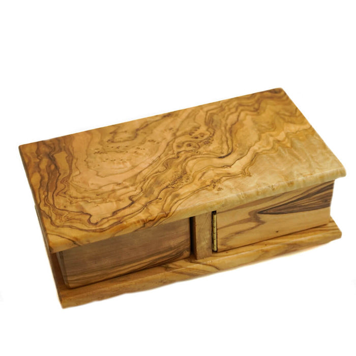 Olive Wood Salt and Pepper Swivel Twin Box