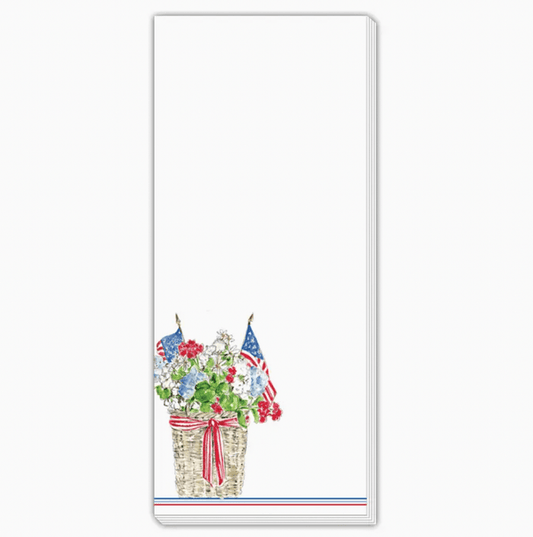 Rosanne Beck Paper Patriotic Flowers and Flags Skinny Notepad