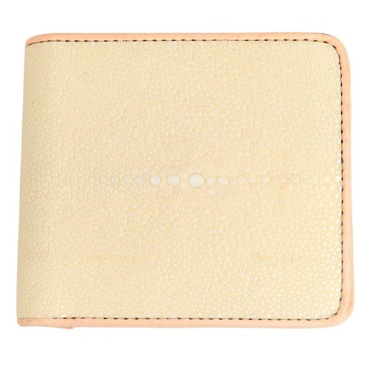 Pearl White Genuine Stingray Leather Wallet-Bikerringshop