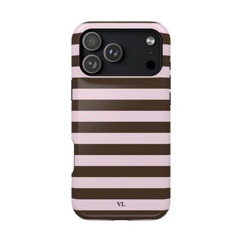 Pink & Chocolate Stripe MagSafe Case