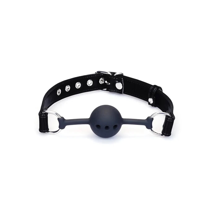 Plush Velour Black Metallic  Ball Gag