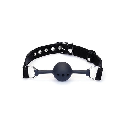 Plush Velour Black Metallic  Ball Gag