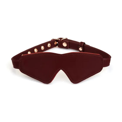 Plush Velour Metallic Burgundy Blindfold