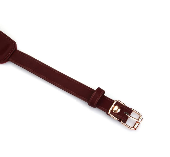 Plush Velour Metallic Burgundy Blindfold