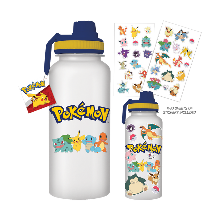 Pokémon Characters Logo 32oz Twist Spout Plastic Bottle w St