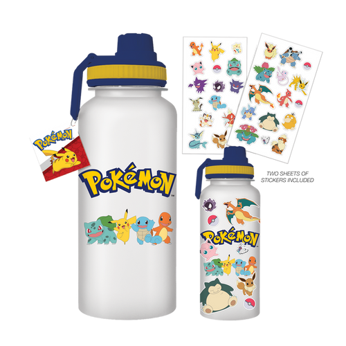 Pokémon Characters Logo 32oz Twist Spout Plastic Bottle w St