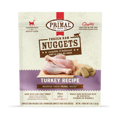Primal Frozen Raw Cat Food - Turkey, Rabbit, Quail, Pork, Pheasant, Duck, Beef/Salmon - Dog.Dog.Cat.
