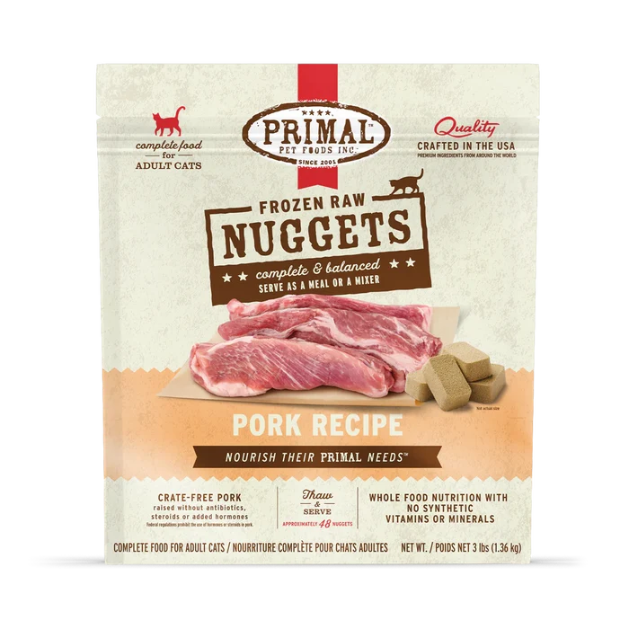 Primal Frozen Raw Cat Food - Turkey, Rabbit, Quail, Pork, Pheasant, Duck, Beef/Salmon - Dog.Dog.Cat.