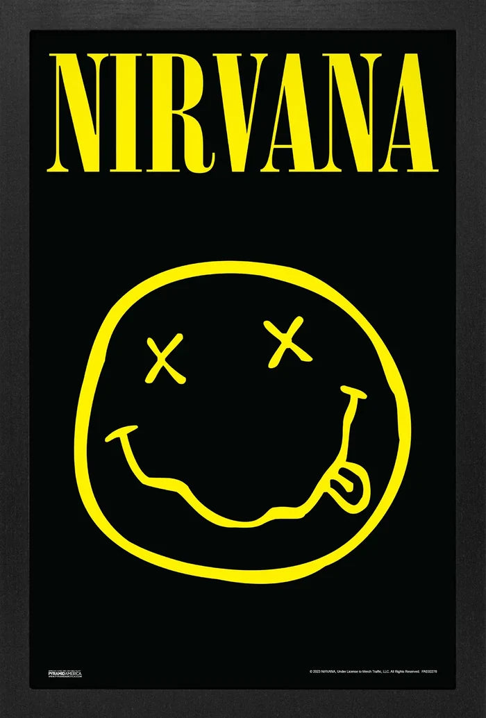 Pyramid America Nirvana - Smiley Logo 11 x 17 Wall Framed
