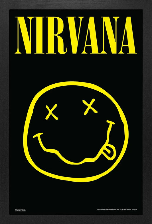 Pyramid America Nirvana - Smiley Logo 11 x 17 Wall Framed